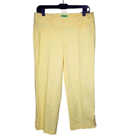 Lilly Pulitzer Palm Beach Fit Yellow Crop Capri Pants With Button Detail… - Picture 1 of 5